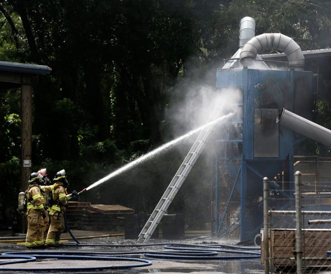 The Lakeland Fire Department put out a structure fire Monday afternoon at Finzer Roller, a rubber roller and specialty coating manufacturer at 733 Kraft Road.