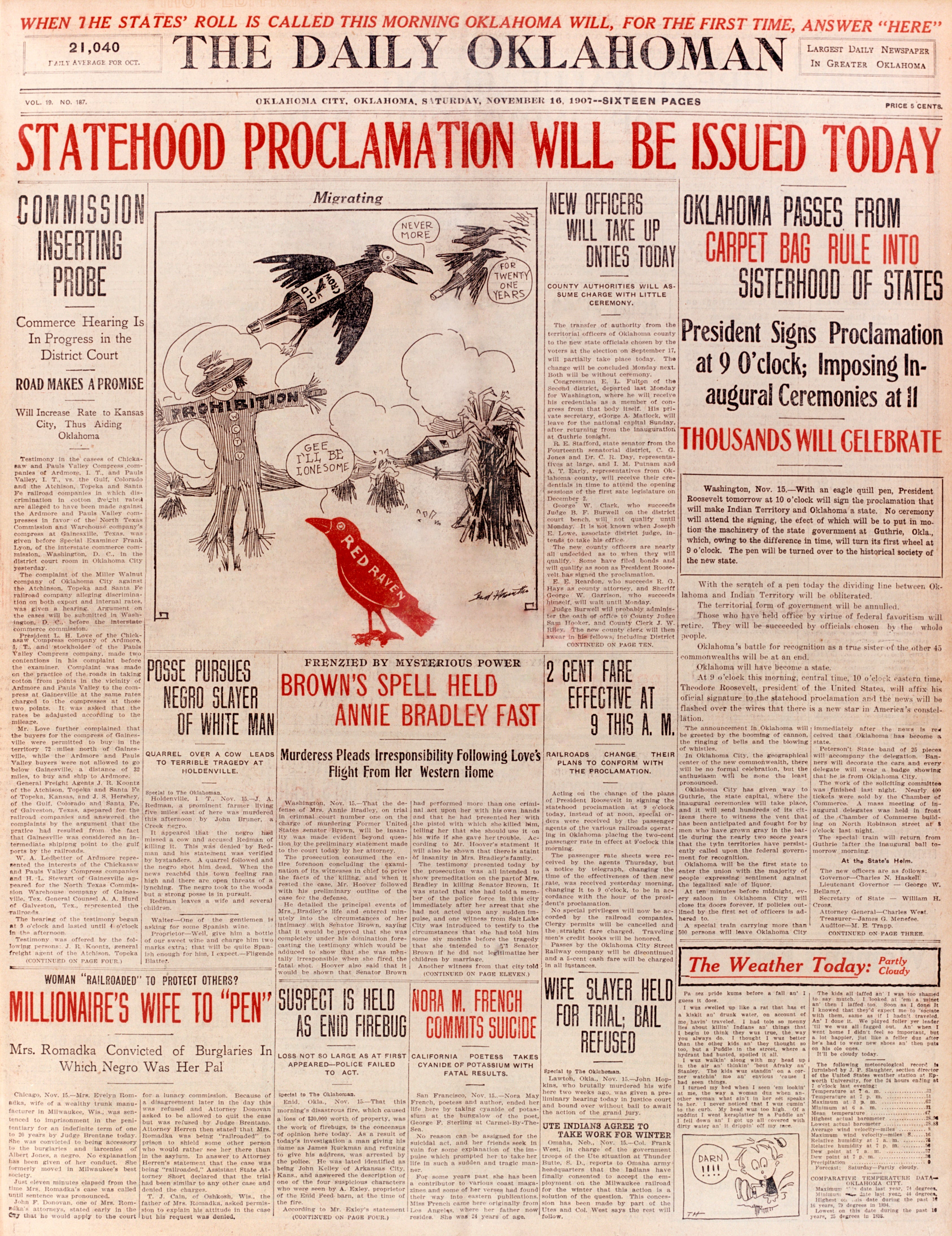 Ten major events in Oklahoma history