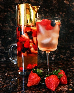 Chef Shereen Pavlides of Cook This with Shereen-creation of French Sangria.