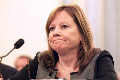 GM CEO Mary Barra pauses while testifying on Capitol Hill in Washington, Thursday, July 17, 2014, before a Senate Commerce subcommittee hearing examining accountability and corporate culture in wake of the GM recalls. (AP Photo/Lauren Victoria Burke)