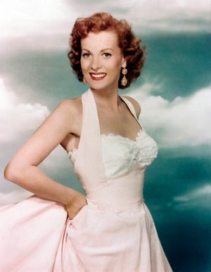 Actress Maureen O'Hara in the 1950s.