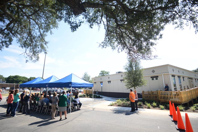 A ceremony was held in the parking lot Wednesday of the Okaloosa County Health Department to commemorate the clinic annex.