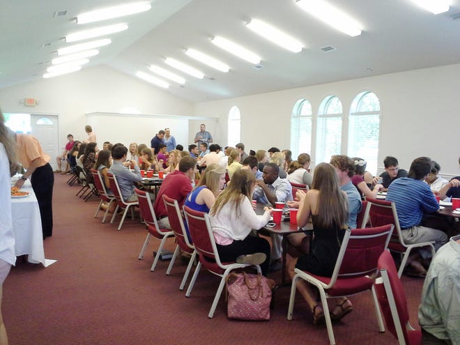Cornerstone Presbyterian Church has a third Sunday dinner every month following morning worship. “We invited the students to remain behind as our guests for that Sunday,” said pastor Dewey Roberts. “We had to cater the meal and use our members to do the serving. Our members were all very happy to serve the students, and it was great all the way around.”