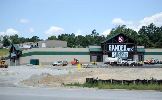 The new Gander Mountain store under construction in Columbia County. A sign on the front says that the outdoors outlet's opening is set for Sept. 23rd.