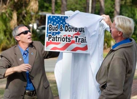 WANT TO HELP? The Greater Fort Walton Beach Chamber of Commerce is accepting donations to help build the Bud and Dorie Day Patriots’ Trail in Fort Walton Beach. For details, go to fwbchamber.org or call 244-8191.