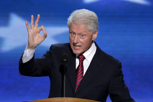 Former President Bill Clinton addresses the Democratic National Convention in Charlotte, N.C., on Wednesday, Sept. 5, 2012.