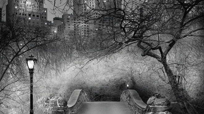 Michael Massaia likes to take pictures after dark in Central Park in New York. His “Deep in A Dream — Central Park — Gapstow Bridge” is a platinum/palladium photograph, printed on a mylar sheet in 2009.