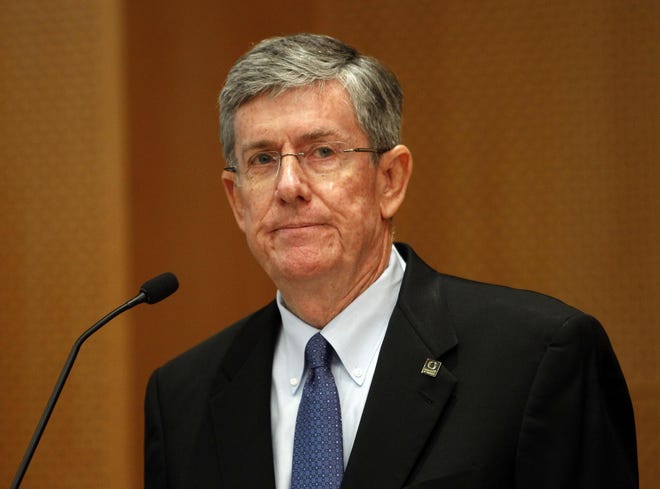 Michael Gottfredson took over as president of the University of Oregon in 2012 following the firing of Richard Lariviere. Gottfredson’s resignation is effective Thursday. (Chris Pietsch/The Register-Guard)