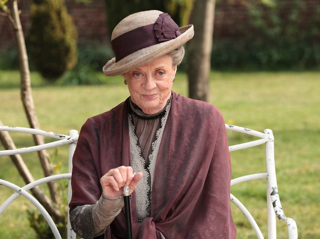 In this image released by PBS, Maggie Smith as the Dowager Countess Grantham, is shown in a scene from the second season on "Downton Abbey."