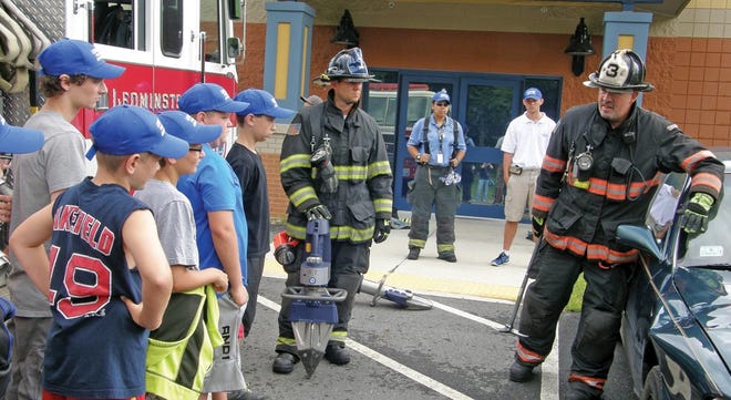 With help from the Leominster Fire Department, cadets were able to use the jaws of life.