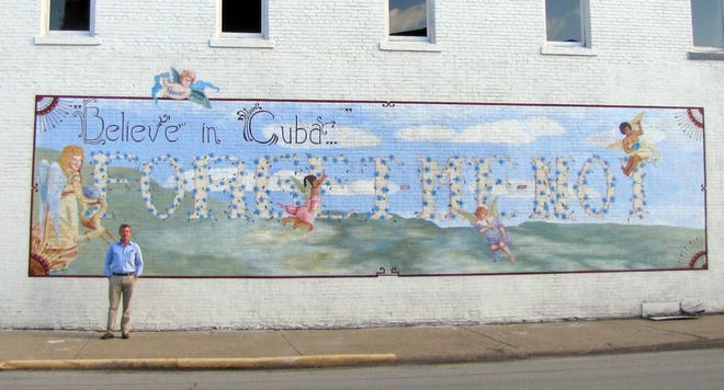 Cuba resident Brian Anderson addressed the City Council Tuesday after he was allegedly told that the mural he put on a downtown building that he is renovating violates city ordinance. Anderson was told at the meeting that while the mural does violate city ordinance, it should not be a problem.