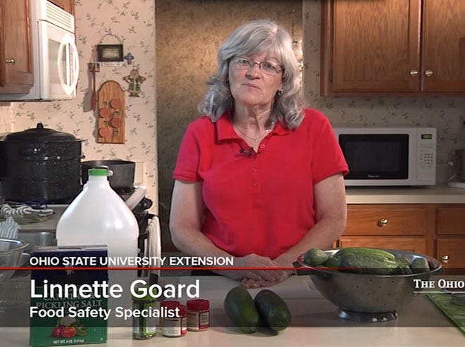 Linnette Goard in a video about canning foods