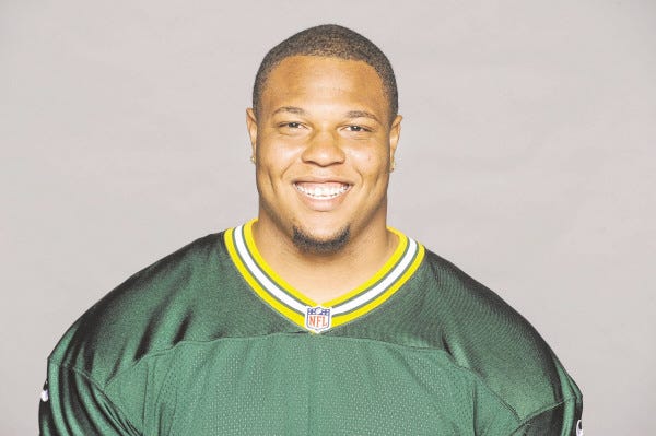 FILE - This is a 2014, file photo showing Jerel Worthy of the Green Bay Packers NFL football team. The New England Patriots have acquired injured lineman Jerel Worthy from the Packers in a trade pending a physical for the defensive end. Worthy's agent, Chafie Fields, says Wednesday, Aug. 13, 2014, that the deal was conditional.