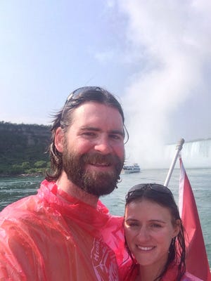 Brendan Flavin and Stefanie Carrabba Flavin​ will arrive at Peirce Island today at 12:30 p.m. after cycling 3,000-miles across country.