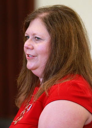 Melissa Marriott speaks during the sentencing hearing for Seth Mazzaglia in Strafford County Superior Court on Thursday.

(AP Photo/Jim Cole)