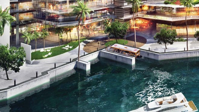 The Miami Riverwalk development is proposed for a site along 700 feet of the Miami River. Rendering courtesy of Chetrit Group