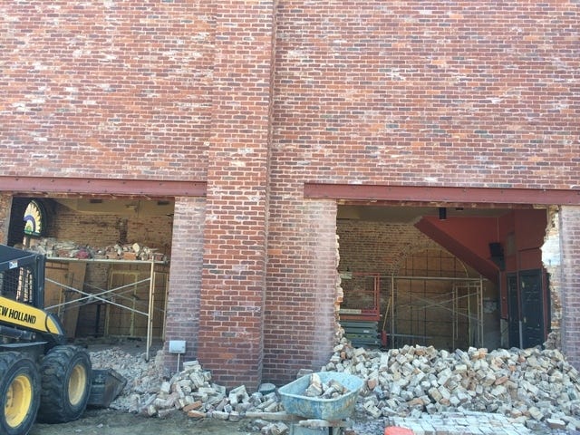 Submitted photo / Demolition work for renovations to the former Varsity Sports Bar & Grill, 318 Garrison Ave. in downtown Fort Smith, has begun in its transition to Bricktown Brewery by this fall.