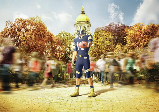 2014 Notre Dame football - Shamrock Series uniform (courtesy official apparel provider Under Armour)