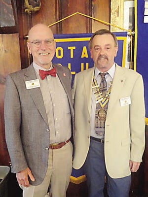 Courtesy Photo
Rotary District Governor Lawrence Furbish with Larry Marsolais, president of the Hampton Rotary Club.