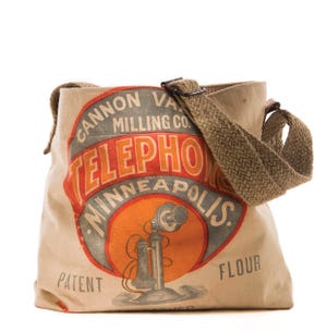 Vintage flour sack tote by Objet Adapte, $180