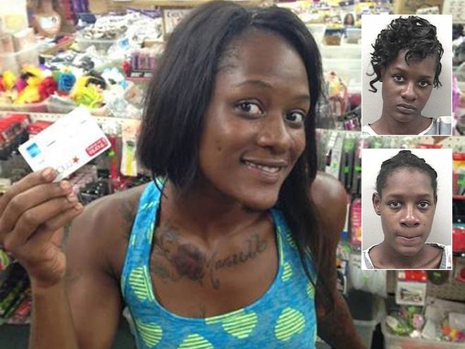 Ocala police have identified this credit card fraud and identity theft suspect as 26-year-old Mashana Michelle Harris. The two mug shots show Harris in 2009.