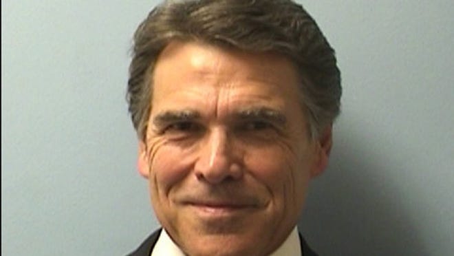 This is Gov. Rick Perry’s booking mug from Tuesday.