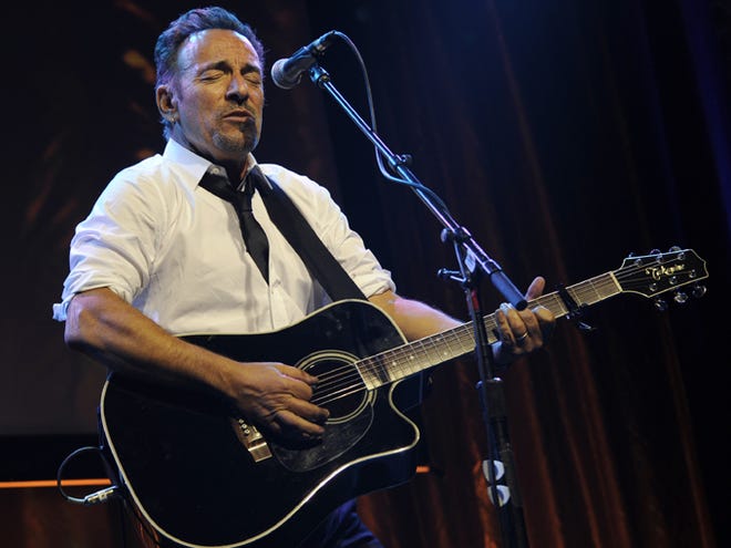 Bruce Springsteen performs during the USC Shoah Foundation’s 20th anniversary Ambassadors for Humanity gala on May 8 in Los Angeles. Springsteen is getting into the picture book business. "Outlaw Pete," based on a ballad from Springsteen’s "Working on a Dream" album, will be published by Simon & Schuster on Nov. 4, 2014.