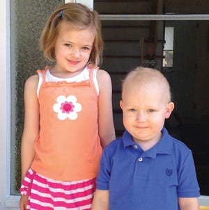 Above, Kate. 5. & Jack, 2, Grutchfield. Jack will be a Walk Hero for the Boston Marathon Jimmy Fund Walk in Boston on Sunday, Sept. 21. Jack is the walk inspiration for the DFLC team.