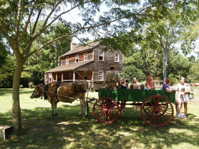 Island Farm offers a glimpse of everyday life on a mid-19th-century farm, highlighted by a wagon ride around the Roanoke Island property. (Gary McCullough/MCT)