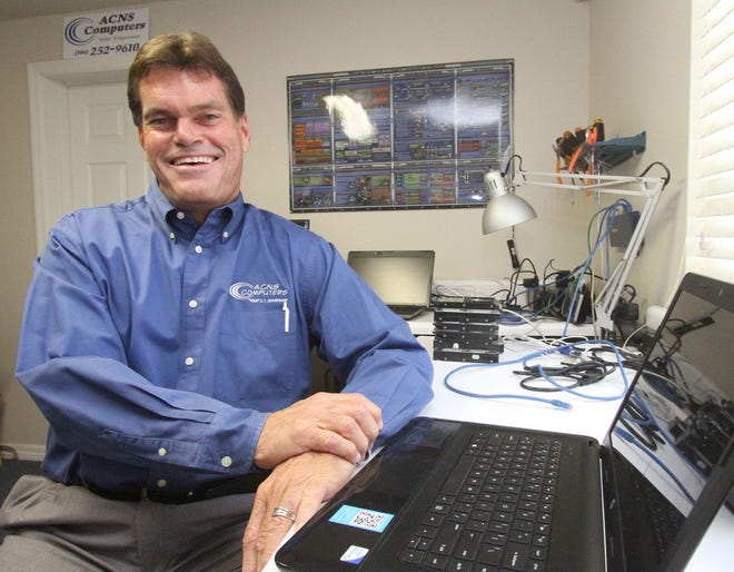 Bill Hayes, seen here in his Holly Hill office, is the owner of ACNS Technologies.