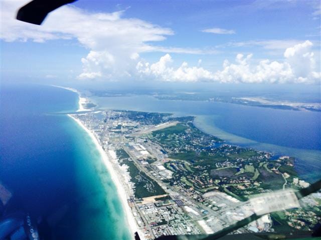 “Flying over Destin about an hour ago (Wednesday),” courtesy of Josh Wheeler, US Army. He said the picture was taken from a Blackhawk helicopter on his way from Panama City Beach to Gulf Shores. “Love Destin!”