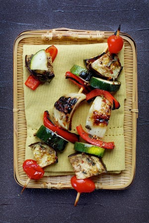 Grilled antipasto on a stick