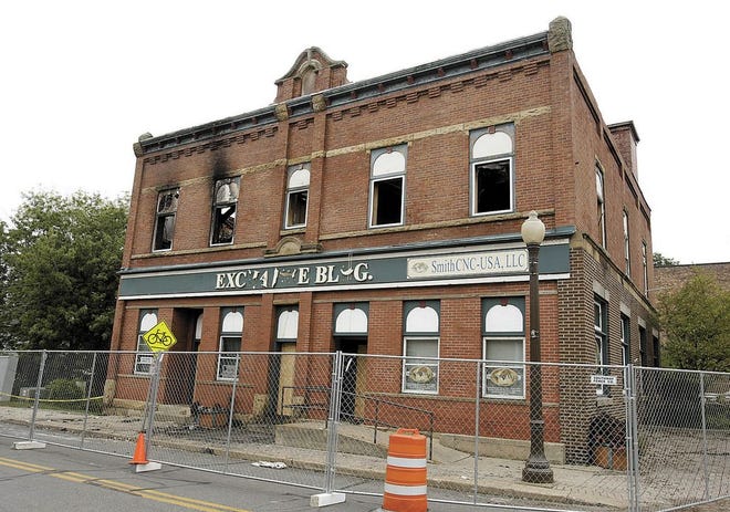 The Exchange Building in Canal Fulton was damaged in a fire Sunday. The cause of the blaze is still undetermined.