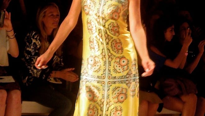 Designer Nanette Lepore in a spring collection look at her Lincoln Center runway show.