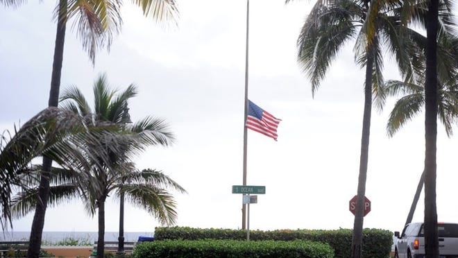 Remembering 9/11: On South Ocean Boulevard, the American Flag is at half staff to mark Patriot Day and National Day of Service and Remembrance last year in honor of the individuals who lost their lives on Sept. 11, 2001.