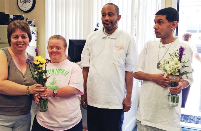 Curves member Carmen received flowers from Friendly Flowers on behalf of Curves of Leominster.