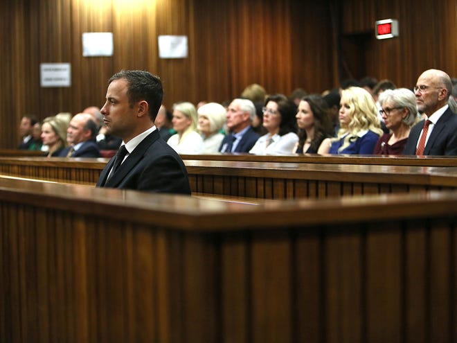 Oscar Pistorius in court in Pretoria, South Africa, Friday.