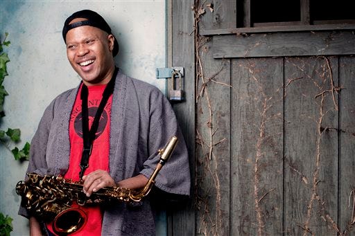 In this Sept. 13, 2014 photo provided by the John D. and Catherine T. MacArthur Foundation, jazz composer and saxophonist Steve Coleman poses for a portrait at his home in Allentown, Pa. Coleman was named Wednesday, Sept. 17, 2014, as one of 21 people to receive a "genius grant" from the Chicago-based MacArthur Foundation. (AP Photo/Courtesy of the John D. and Catherine T. MacArthur Foundation, Jeff Fusco)