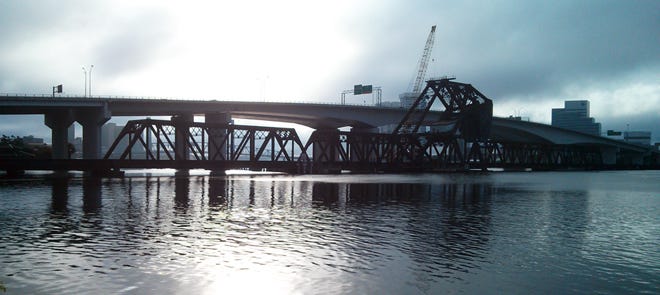 Florida East Coast rail bridge in downtown Jacksonville.
