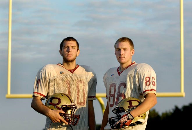 The Mangieri brothers, freshman Charlie, left, and senior Luke have teamed up for the Dunlap Eagles this season. The pair comes from a line of pigskin brotherhood including Nick, a linebacker at Indiana, and P.J., a former long snapper for Nebraska.