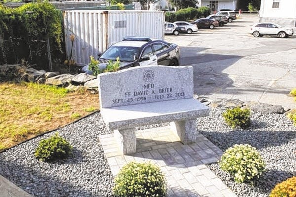 The memorial bench dedicated to David Brier.