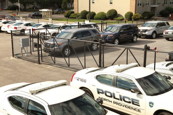 Three new police cruisers haven’t moved from the North Providence police department’s impound lot since arriving in July.
