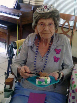 Vivian Mack celebrates her 103rd birthday with cake and ice cream Sept. 16.