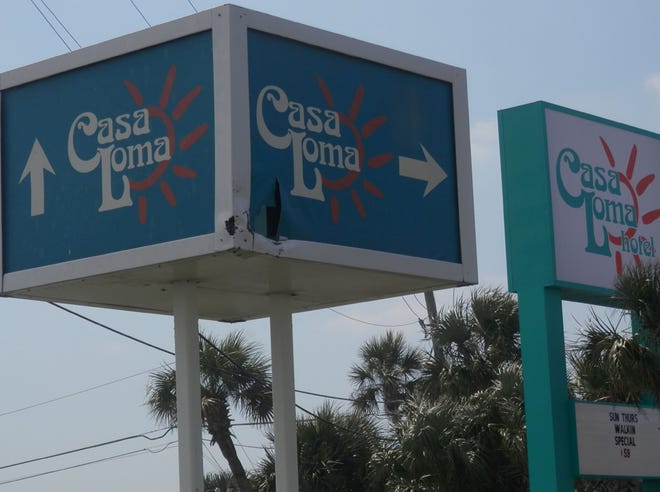 A high-speed wreck sent parts of motorcycle flying through Casa Loma billboard at 13615 Front Beach Road late Sunday in Panama City Beach.