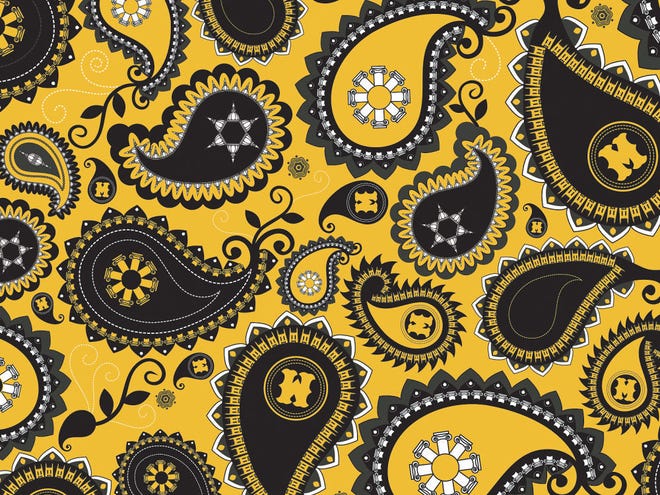 A Mizzou-inspired paisley pattern designed by MU art Professor Deborah Huelsbergen.
