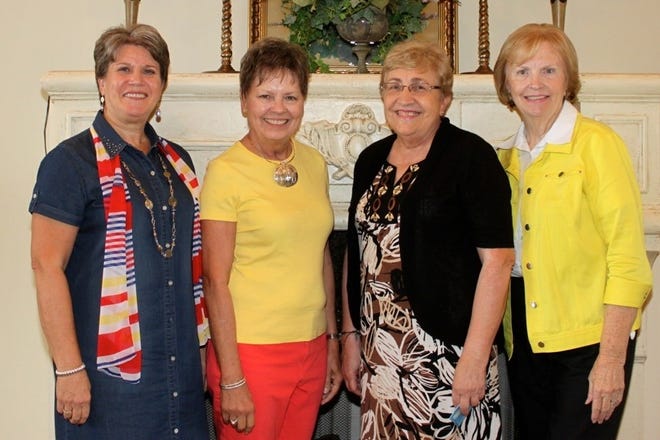 “Welcome” was the theme of the Pelican Point-Greens Garden Club’s meeting on September 11. Officers, who also hosted the meeting, are from left Millie Matherne, secretary; Sandy Cusick, president; Penny Anderson, treasurer; and Gloria Kyler, vice president. After reviewing committee and hostess responsibilities, Cusick encouraged members to volunteer and sign up. Kyler reviewed the calendar of activities for the year.