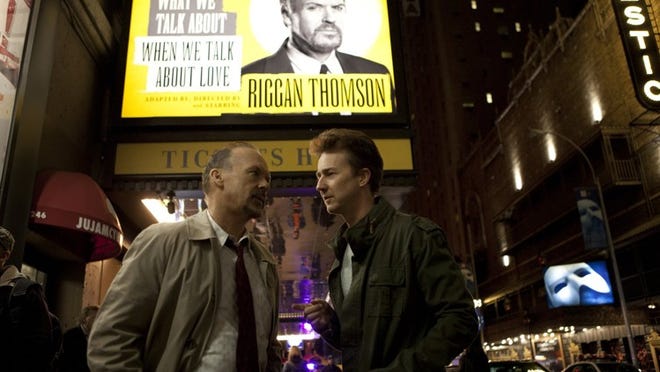 Michael Keaton, left, and Edward Norton star in “Birdman." Photo Courtesy of Fox Searchlight
