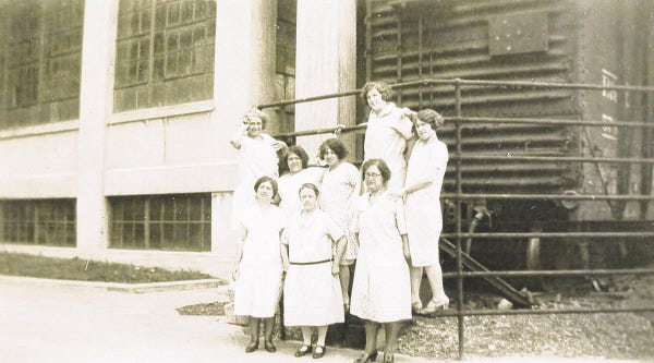 Submitted photo
Mrs. Jean and “the American thread girls” at the American Thread Company, Fall River, circa 1925.