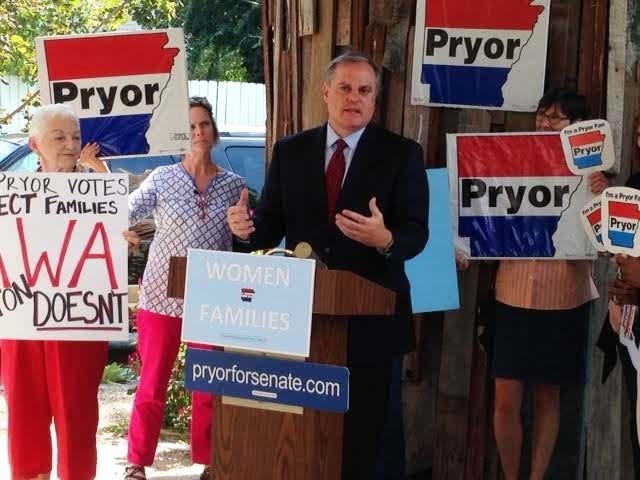 John Lyon • Arkansas News Bureau / U.S. Sen. Mark Pryor, D-Ark., speaks during a news conference in Little Rock announcing a state tour focusing on women's issues on Tuesday, Sept. 30, 2014.
