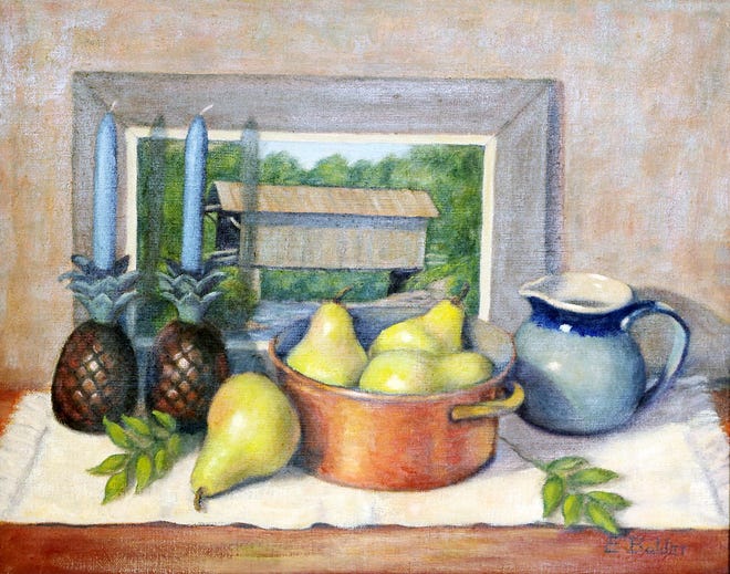 This year’s Great Art Giveaway, the annual fundraiser for the Mohawk Valley Center for the Arts, includes 29 pieces of art in a variety of mediums. The public is invited to attend from 6 to 8 p.m. on Oct. 10 at the Mohawk Valley Country Club on state Route 5 in Little Falls. Pictured is a painting by Evelyn Balder. SUBMITTED PHOTO
